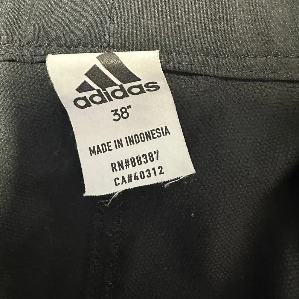 Adidas Golf Performance Shorts Mens 38 Black Flat Front Stretch 10” Inseam